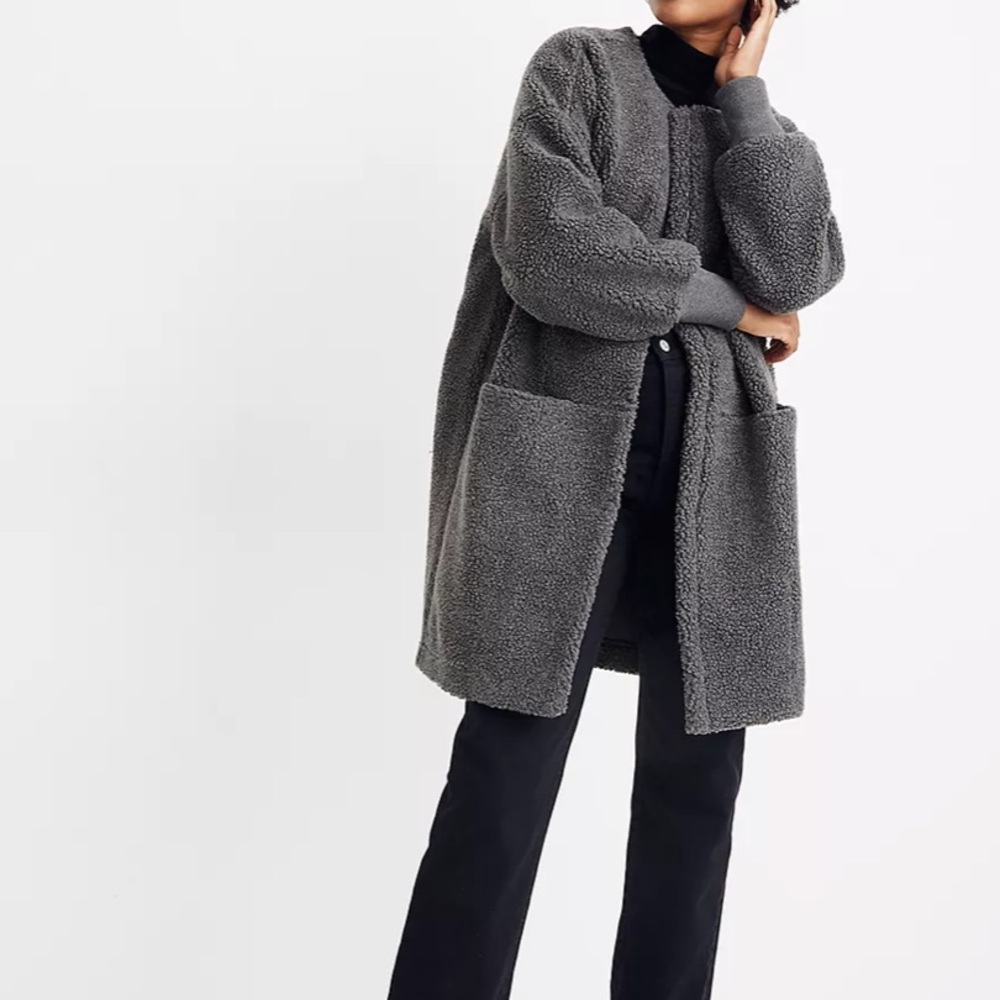 Madewell Bonded Sherpa Cocoon Winter Coat